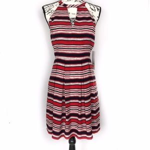 Kensie Stripped Cutout Fit Flare Dress NWT